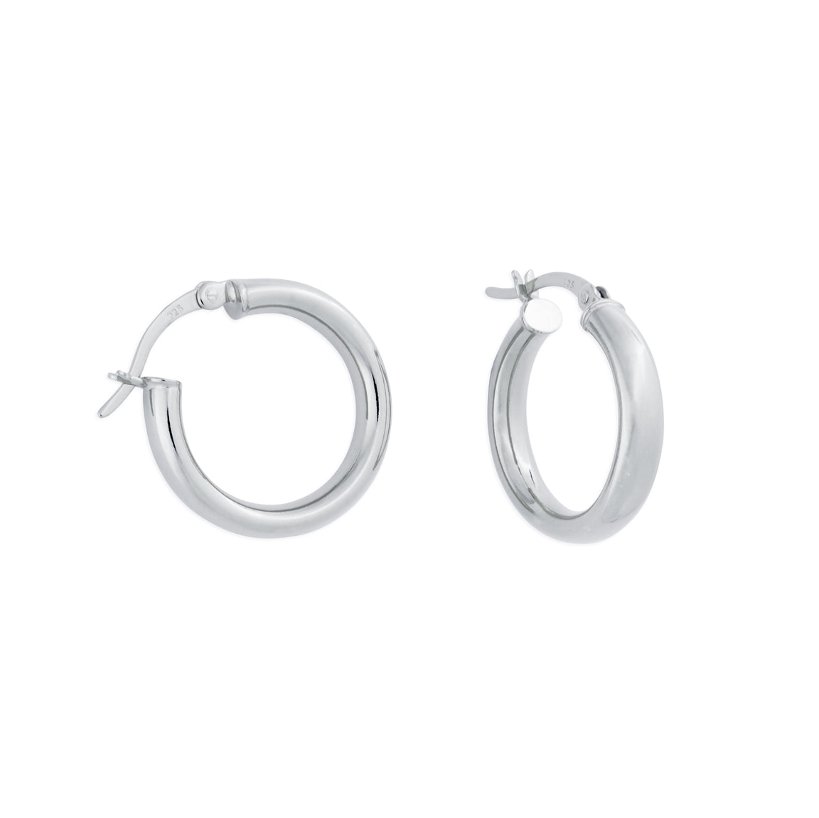 FYB Isla Hoops in a sterling silver finish. Available at Be Charmed