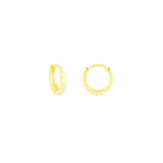 Gold fyb Petite Chloe Huggie Earrings crafted in 18k gold-plated sterling silver with sparkling CZ accents. Dainty hoops for stacking or solo wear. Available at Be Charmed.