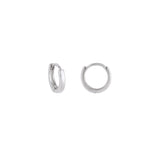Silver fyb Petite Chloe Huggie Earrings crafted in 18k gold-plated sterling silver with sparkling CZ accents. Dainty hoops for stacking or solo wear. Available at Be Charmed.