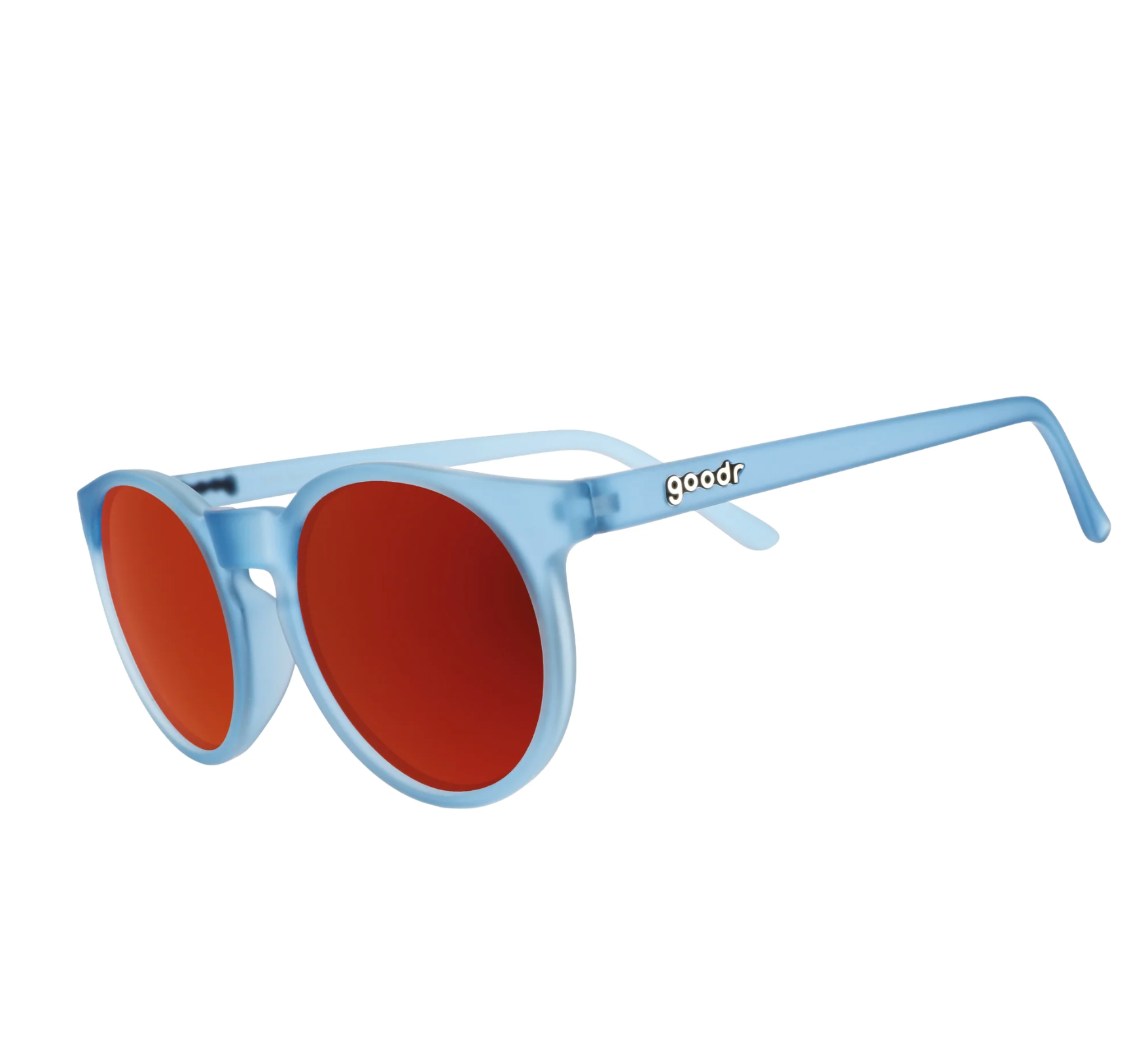Goodr VHS Soul in a 4K World Sunglasses – retro-inspired polarized sunglasses with lightweight frame. Available at Be Charmed.