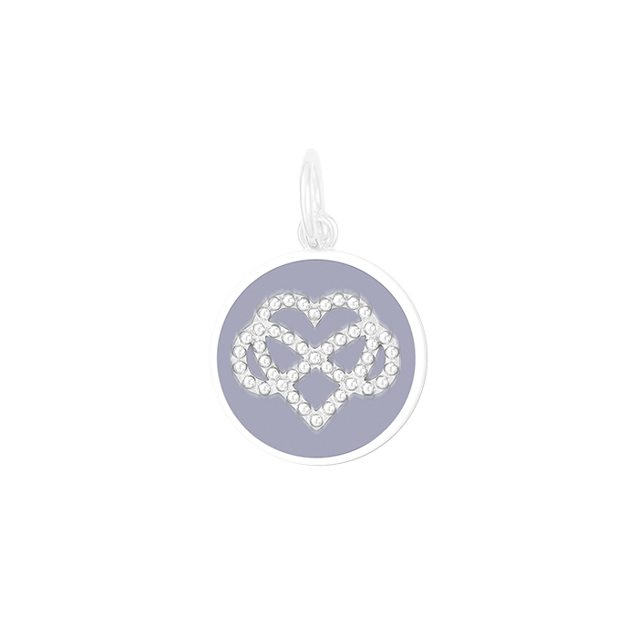 Lola lavender grandmother and granddaughter silver pendant symbolizing love, family, and connection by Be Charmed. Available at Be Charmed