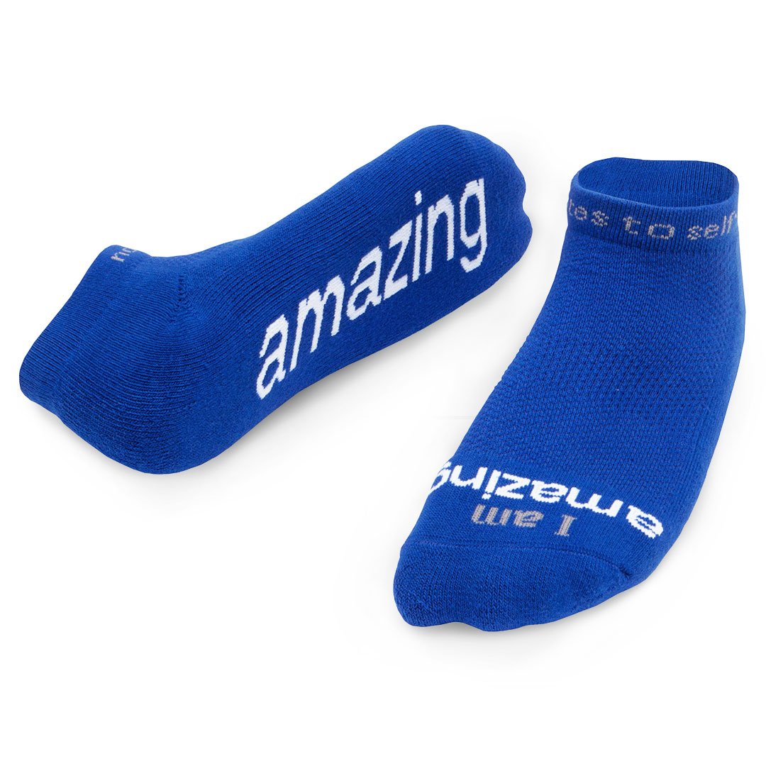 Notes To Self I am Amazing Sock Blue