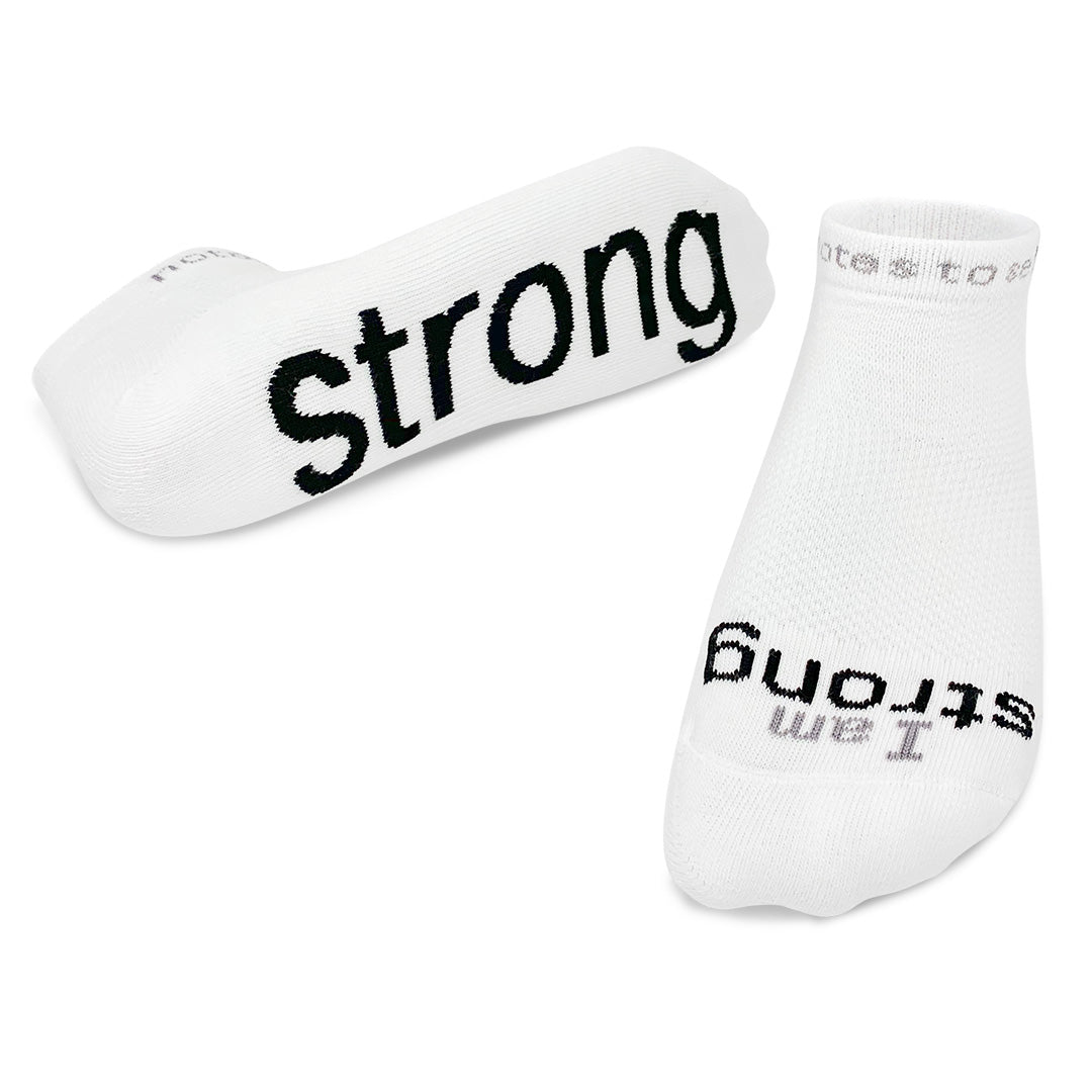 Notes To Self I am Strong Socks White