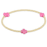 enewton Signature Cross Bracelet Gold 2mm Bright Pink