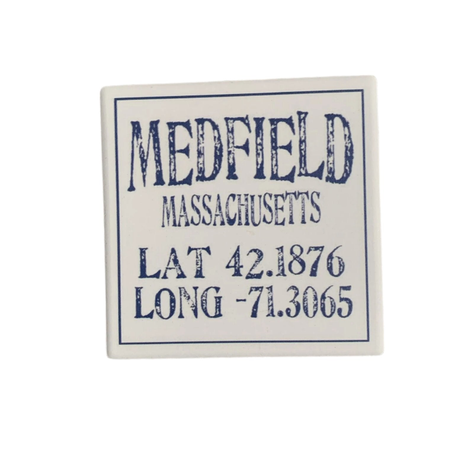 Paint the Town Medfield Lat/Long Coaster