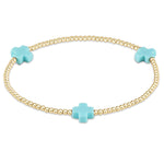 enewton Signature Cross Gold Bracelet 2mm Turquoise 