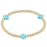 enewton Extends Signature Cross Gold 3mm Turquoise