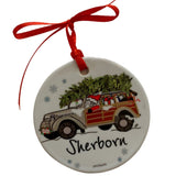 PhiloSophie's - Santa in Woodie Sherborn Ornament