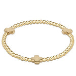 enewton Signature Cross 3mm Bead Bracelet Gold