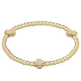 enewton Signature Cross 3mm Bead Bracelet Gold