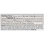 Nutrition facts label for Kick in the Pants Seasoning with zero calories per serving. Available at Be Charmed