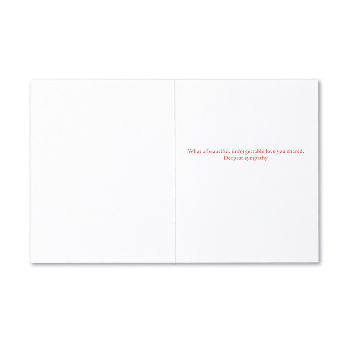 Compendium Pet Sympathy Card 5266 featuring heartfelt message to comfort someone grieving the loss of a beloved pet. Available at Be Charmed.