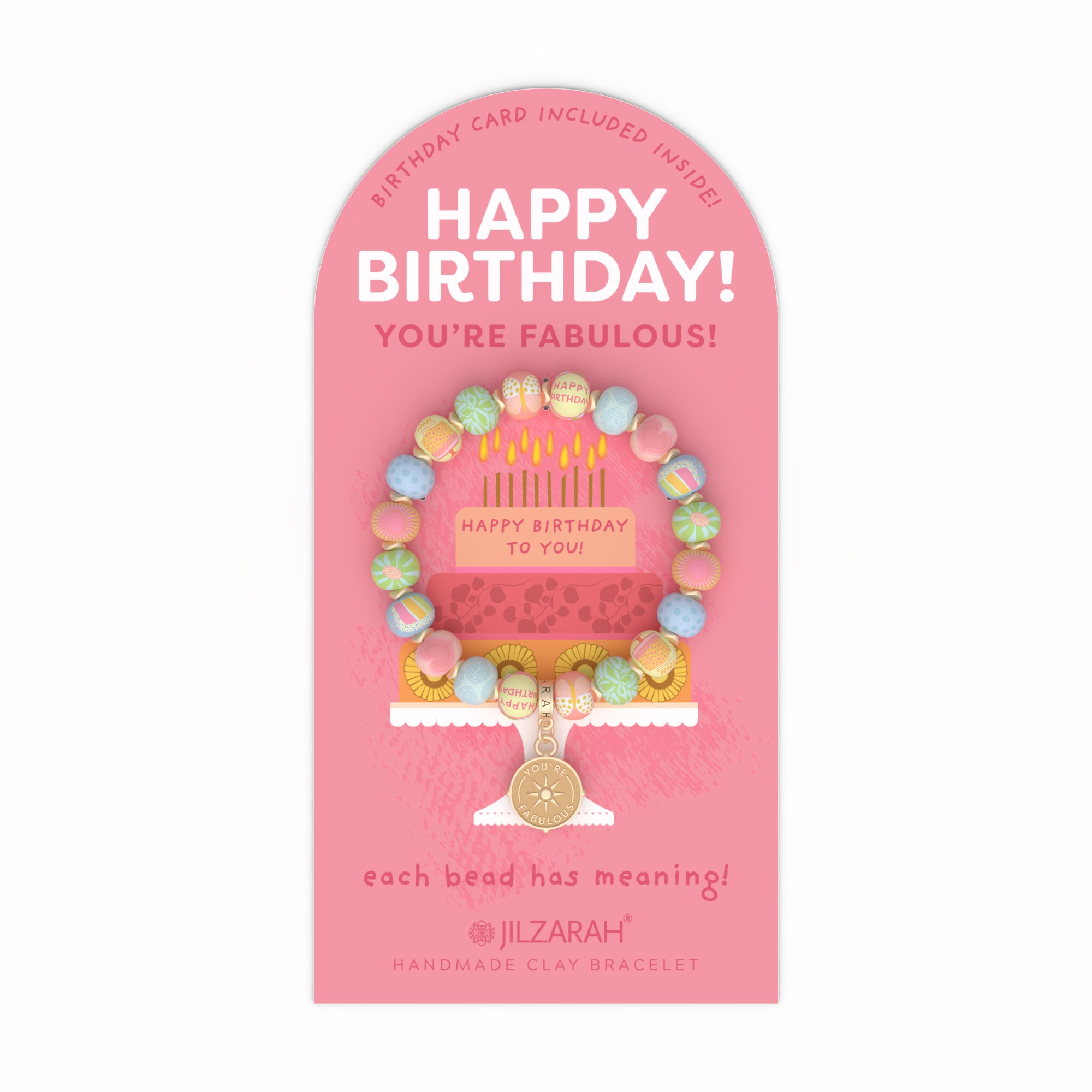 Jilzarah Cheers Birthday Bracelet – colorful handcrafted bracelet for celebrating birthdays at any age. Available at Be Charmed.