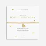 A Littles & Co Gold Happy Birthday Bracelet on Card