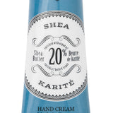 Hand cream tube with blue and white label on a white background. Available at Be Charmed