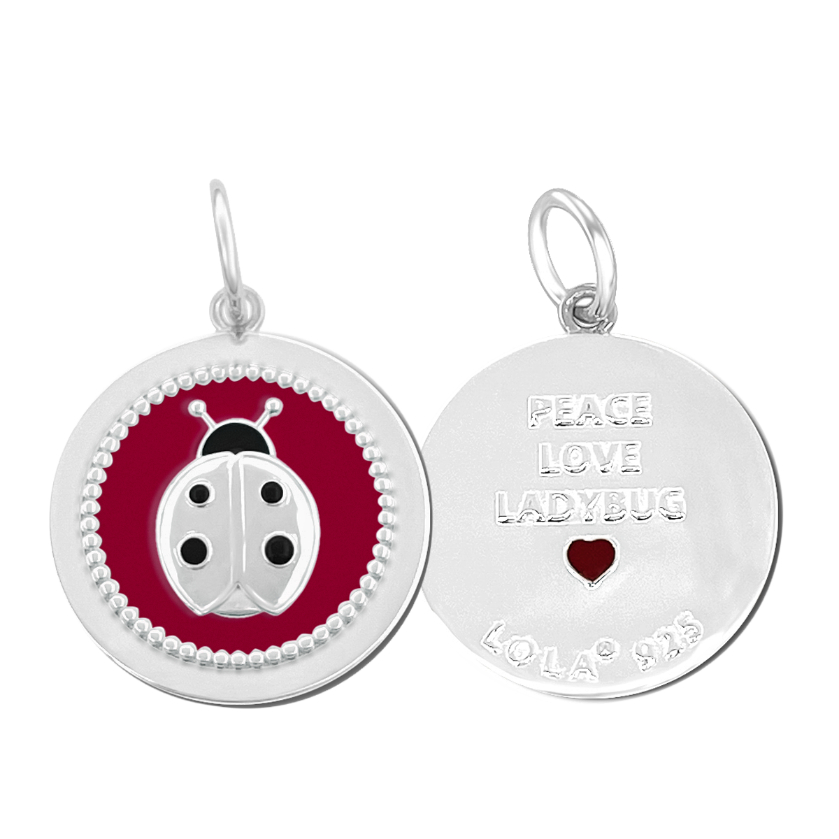 Lola Silver Ruby Ladybug Pendant 