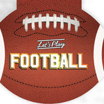 Football-shaped kids book with 'Let's Play Football' text. Available at Be Charmed