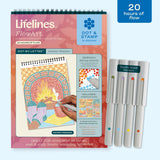Lifelines Sweater Weather FlowArt Dot-By-Letter meditative art pad featuring guided letter keys and colorful markers available at Be Charmed