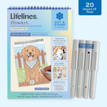 Lifelines Wags & Whiskers FlowArt Dot-By-Letter meditative art pad featuring guided letter keys and colorful markers available at Be Charmed