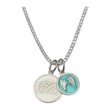 Lola Silver Rounded Box Chain pictured with layered charms