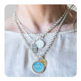 Silver Lola Light Blue Lake Life Pendant
