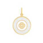 Lola & Company Family Knot Pendant in gold with Alpine White medium charm — meaningful family necklace at Be Charmed