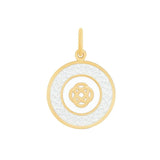 Lola & Company Family Knot Pendant in gold with Alpine White medium charm — meaningful family necklace at Be Charmed
