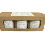Lola & Bean Mini Jar Trio Fall Candles—seasonal autumn candle gift set. Available at Be Charmed