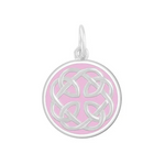 Flamingo Pink Lola Father & Daughter Silver Pendant featuring a sterling silver charm available at Be Charmed