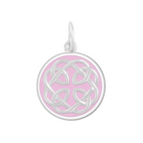 Flamingo Pink Lola Father & Daughter Silver Pendant featuring a sterling silver charm available at Be Charmed