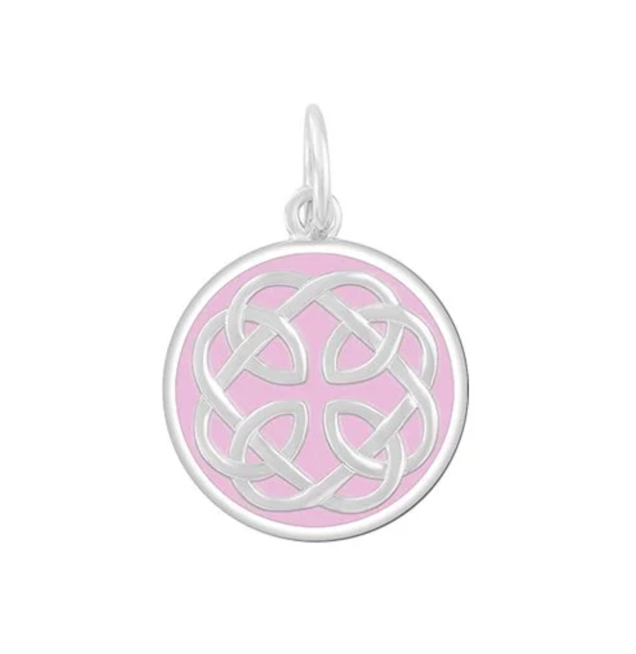 Flamingo Pink Lola Father & Daughter Silver Pendant featuring a sterling silver charm available at Be Charmed