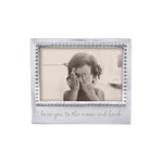 Mariposa Beaded 4x6 Frame – Love You To The Moon and Back, elegant handcrafted frame for treasured memories. Available at Be Charmed.