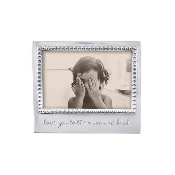 Mariposa Beaded 4x6 Frame – Love You To The Moon and Back, elegant handcrafted frame for treasured memories. Available at Be Charmed.