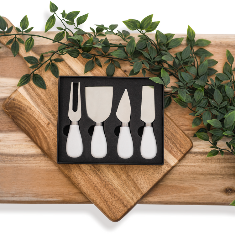 Lynn & Liana Cheese Knife Set White Ceramic