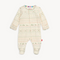 Magnetic Me Footie – Time of Wonder holiday print with magnetic closures, cozy and festive for baby. Available at Be Charmed.