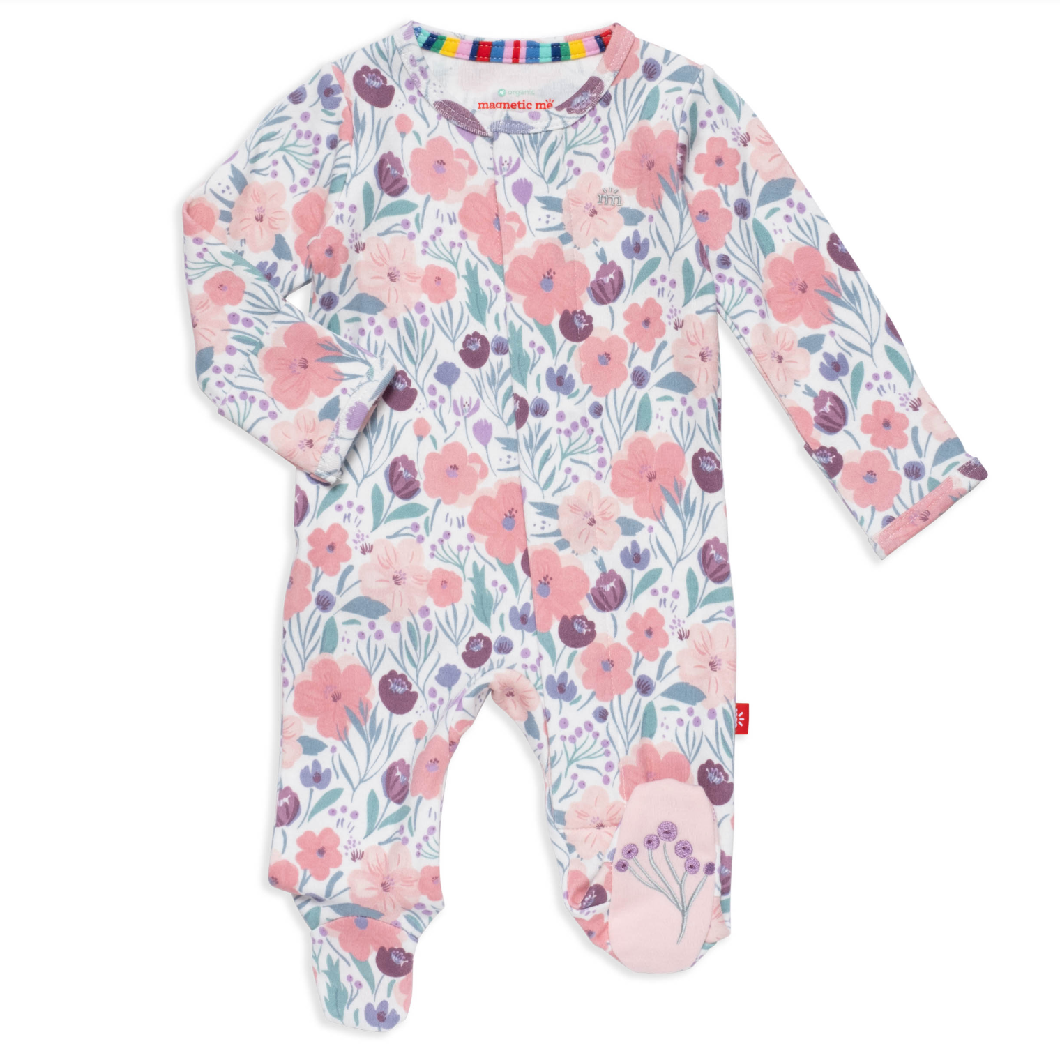 Magnetic Me Footie – Whistledon design with plaid-inspired pattern and magnetic closures. Available at Be Charmed.