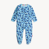 Magnetic Me Modal Footie – Necks Generation design with playful giraffe print and magnetic closures. Available at Be Charmed.