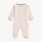Magnetic Me Organic Cotton Footie – Pink Stripe design with breathable fabric and magnetic closures. Available at Be Charmed.