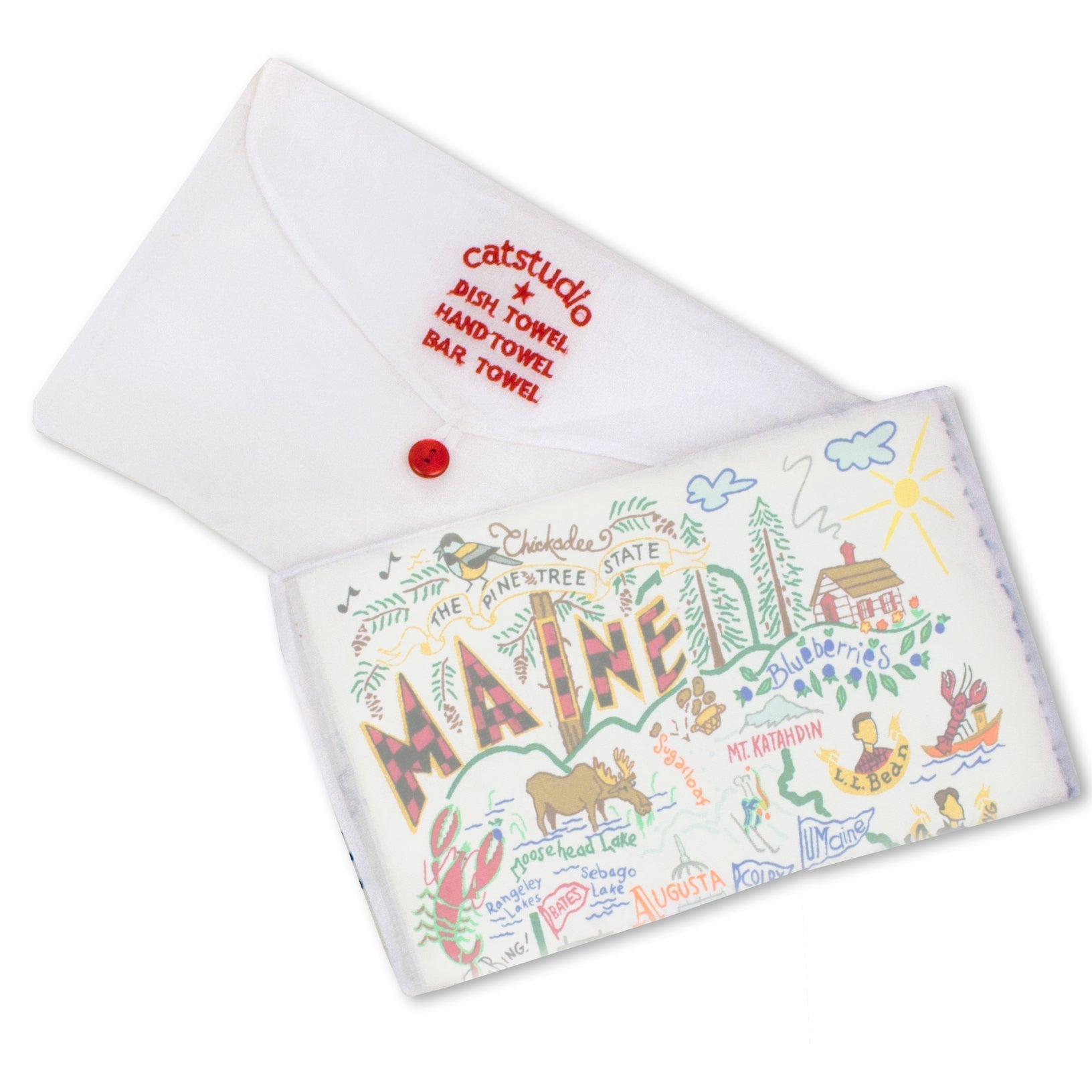 Catstudio Maine Dish Towel with packaging 