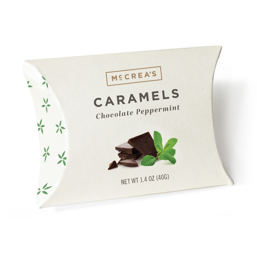 McCrea's Candies chocolate peppermint pillow box available at Be Charmed