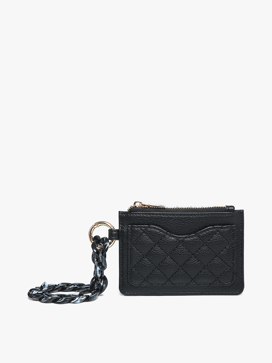 Jen & Co Black Rhodes Quilted Wallet Wristlet
