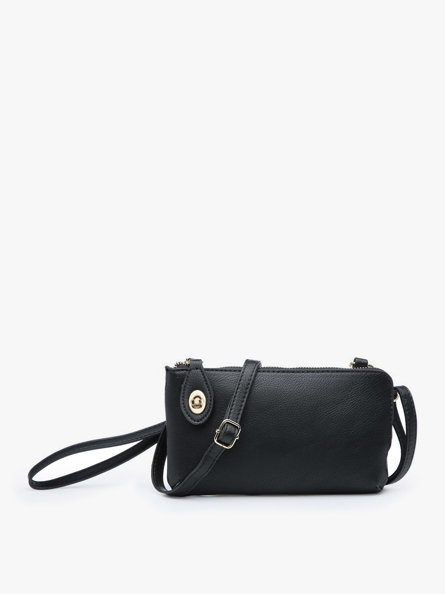 Jen & Co Black Kendall Crossbody Wristlet
