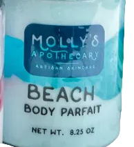 Jar of 'Beach Body Parfait' by Molly's Apothecary on a white background. Available at Be Charmed