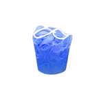 Blue soap poof on a white background. Available at Be Charmed