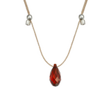 &LIVY Silver Hyevibe Crystal Slider Smoked Amber Necklace