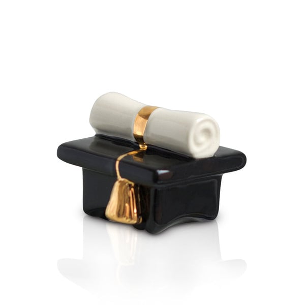 Nora Fleming Top of the Class Mini ceramic attachment featuring a graduation cap design—perfect for graduation parties and teacher gifts. Available at Be Charmed.