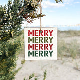 Rustic Marlin - Square Ornament - Merry