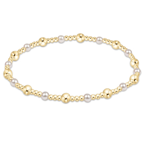 enewton Pearl Classic Gold Sincerity Pattern 4mm Bead Bracelet 