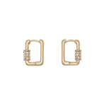 Periwinkle Gold Huggies with Crystals, dainty gold hoop earrings featuring delicate embedded crystal accents, available at Be Charmed.