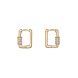 Periwinkle Gold Huggies with Crystals, dainty gold hoop earrings featuring delicate embedded crystal accents, available at Be Charmed.